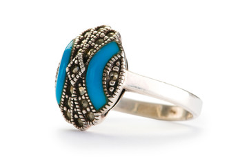 Jewellery ring isolated on the white background