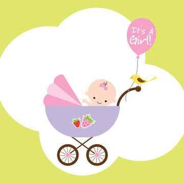 Baby Girl in Stroller