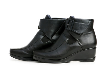 Black boots isolated on the white background
