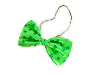 Green bow tie as a concept for St Patrick day