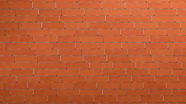 Restoring broken brick wall on white background