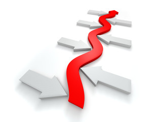 conceptual 3d rendered image of arrow