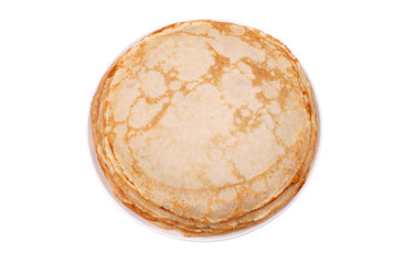 Stack of crepes on a plate