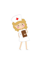 cute nurse working