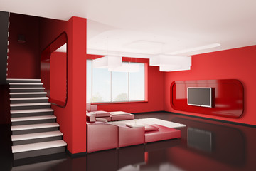 apartment mit treppe 3d