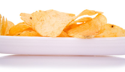 Chips on dish.