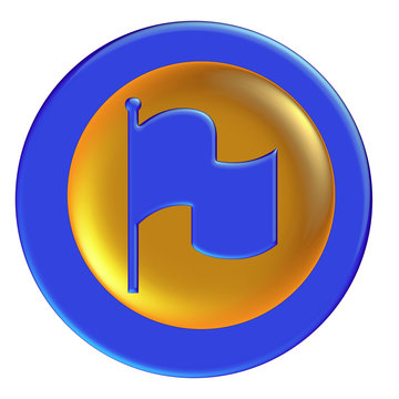 Blue glossy icon