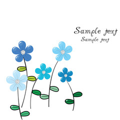 Greeting card with delicate blue flowers