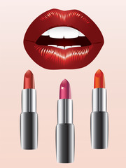 Obraz premium lips and lipstick.