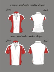 woman and man sport polo shirt vector desing