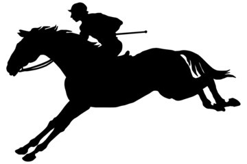 The jockey on a horse