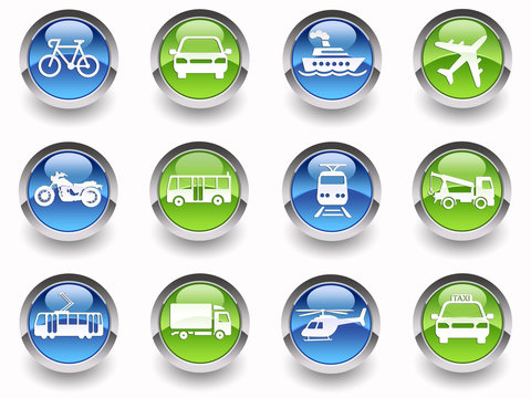 ''Transport'' glossy icons