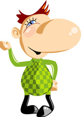 Small funny man cartoon