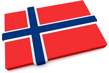 3D Norway Flag Button