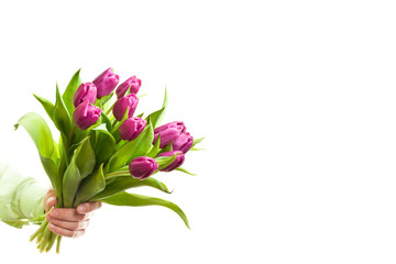 hand holding flowers