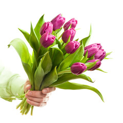 hand holding flowers