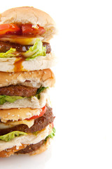 Pile of hamburgers