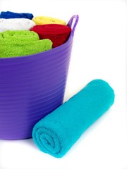 Obraz na płótnie Canvas Kolorowe ręczniki łazienkowe