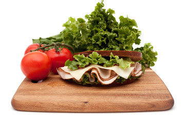 Turkey sandwich on rye bread