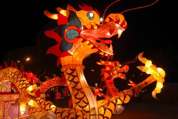 Fototapete Rund Chinese traditional dragon lantern © Li Ding