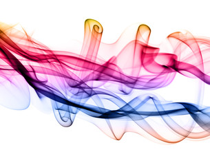 Bright colored smoke abstract shapes