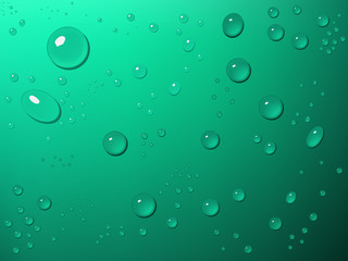 vector green water drops illustration