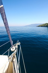 sailboat deck with adriatic sea and sky