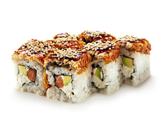 Salmon and Smoked Eel Maki Sushi