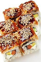 Salmon and Smoked Eel Maki Sushi