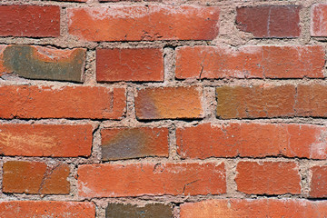 Obraz premium Close up of red brick wall
