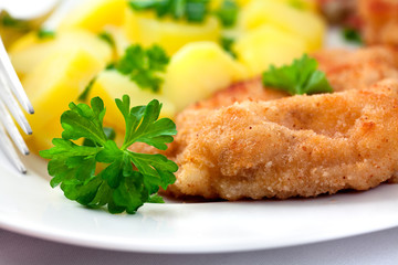 Schnitzel with potatoes