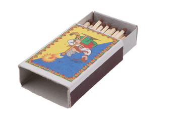 Box of matches on a white background