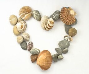 Heart shaped with sea stones