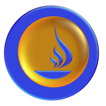 Blue glossy icon
