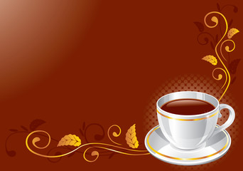 Background with white glossy cup