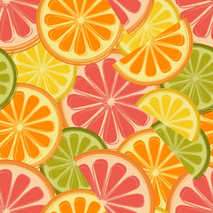Seamless pattern with lemons, oranges and grapefruits © Svetlana Ivanova