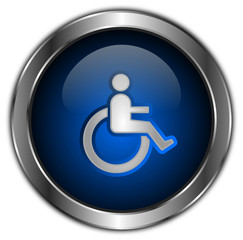icones boutons handicap&eacute; bleu