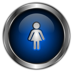icones boutons femme bleu
