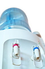 fragment of an old office water cooler isolated on white