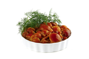 small greville mushrooms in white bowl