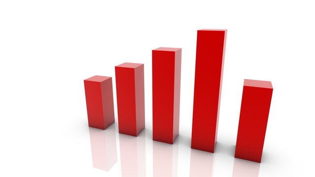 3d growing business chart