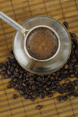 Cezve with coffee