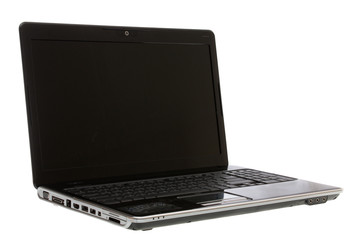black laptop,isolated.