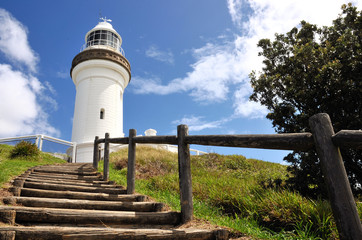 The Cape Byron lighthouse with steps (Australia)