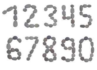 Stone numbers isolated on white
