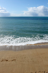 Shoreline on Porthleven beach, Cornwall UK.