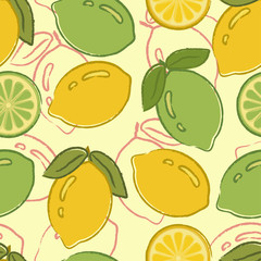 Seamless patterns with lemons