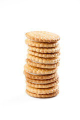 sweet cookies on white background