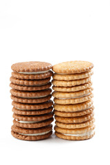 sweet cookies on white background