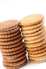 sweet cookies on white background